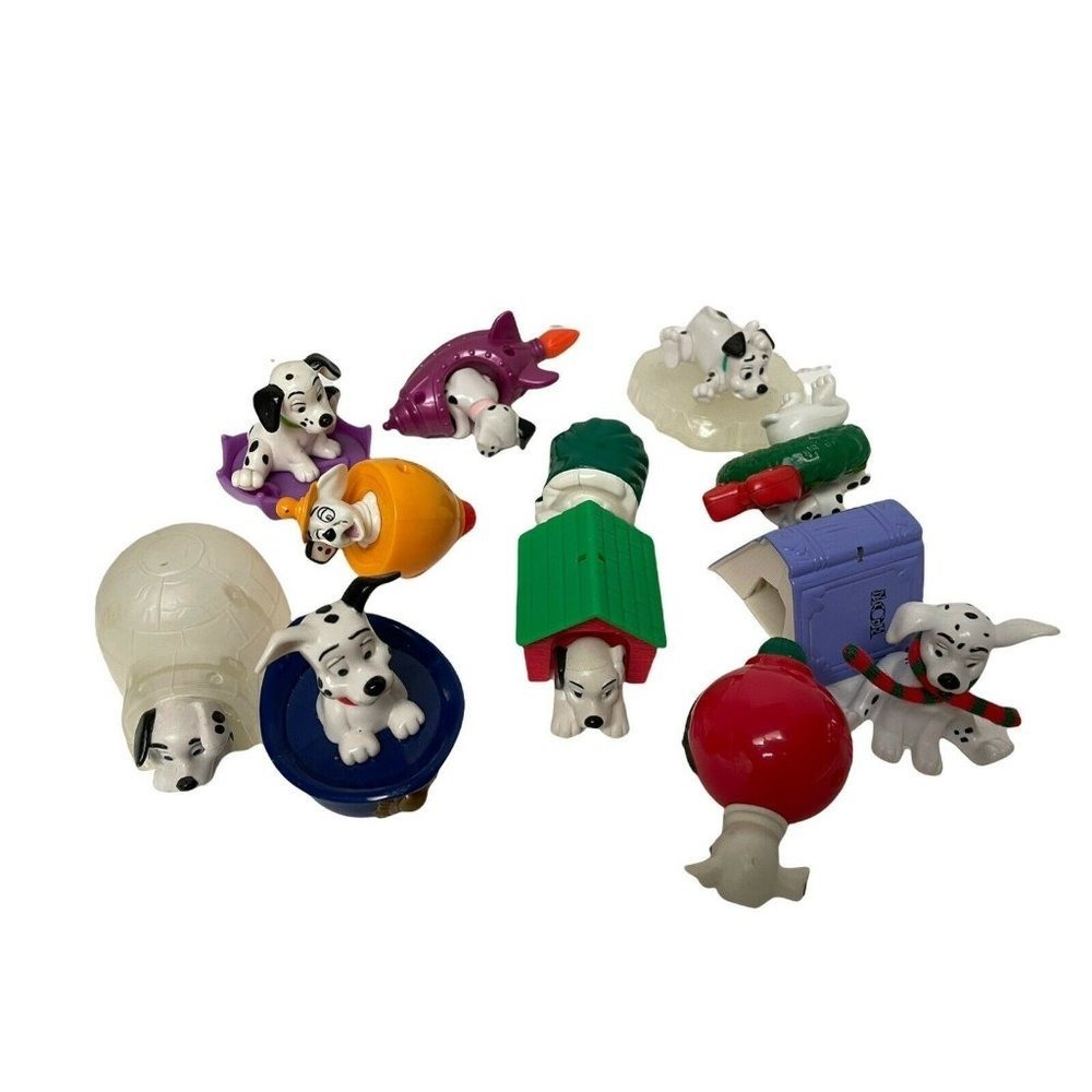 Disney 101 Dalmatians Happy Meal Toy Lot Kids OS White Black Vintage 10pc